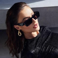 Valley Eyewear La Hara - Black with Silver Metal / Black Lens