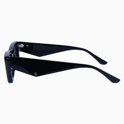 Valley Eyewear La Hara - Black with Silver Metal / Black Lens