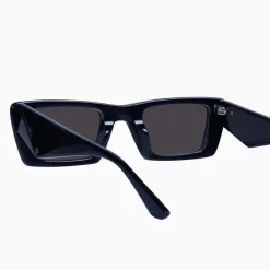 Valley Eyewear La Hara - Black with Silver Metal / Black Lens
