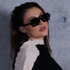 Valley Eyewear Liberty - Gloss Black with Gold Metal Trim