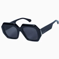 Valley Eyewear Monolith - Black Gloss with Silver Metal Trim