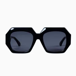 Valley Eyewear Monolith - Black Gloss with Silver Metal Trim