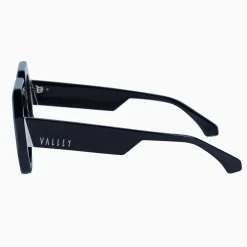 Valley Eyewear Monolith - Black Gloss with Silver Metal Trim