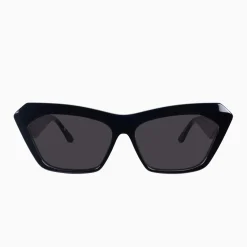 Valley Eyewear Piaf - Gloss Black w. Silver Metal / Black Lens