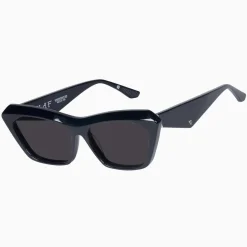Valley Eyewear Piaf - Gloss Black w. Silver Metal / Black Lens