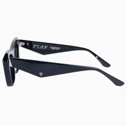 Valley Eyewear Piaf - Gloss Black w. Silver Metal / Black Lens