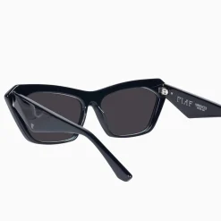Valley Eyewear Piaf - Gloss Black w. Silver Metal / Black Lens