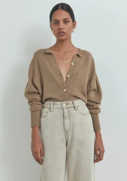 Viktoria & Woods Hart Merino Cardigan - Wicker Marl