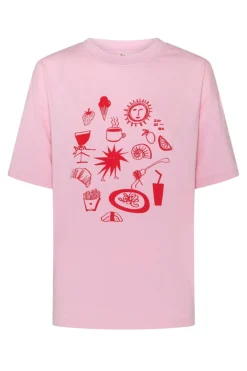 Zaziba A Few Of My Favourite Things Tee - Pink with Red