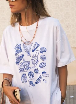 Zaziba Seashells Tee - White