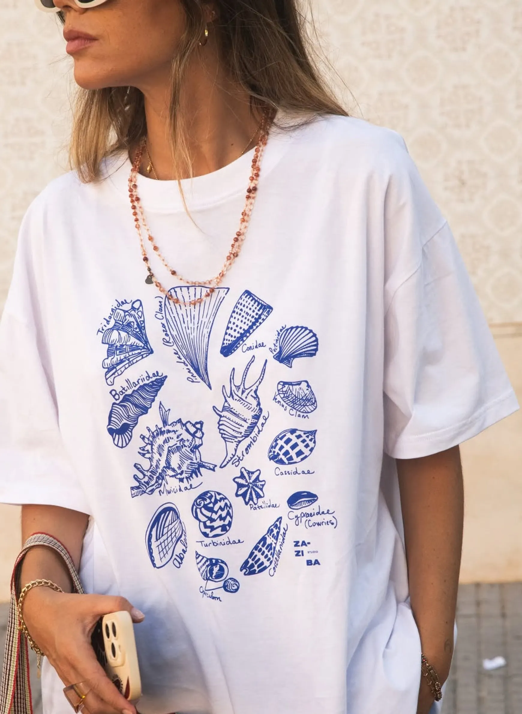 Zaziba Seashells Tee - White