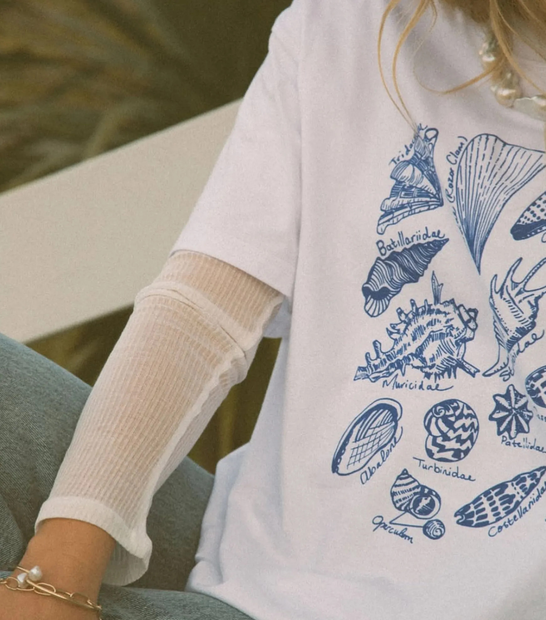 Zaziba Seashells Tee - White