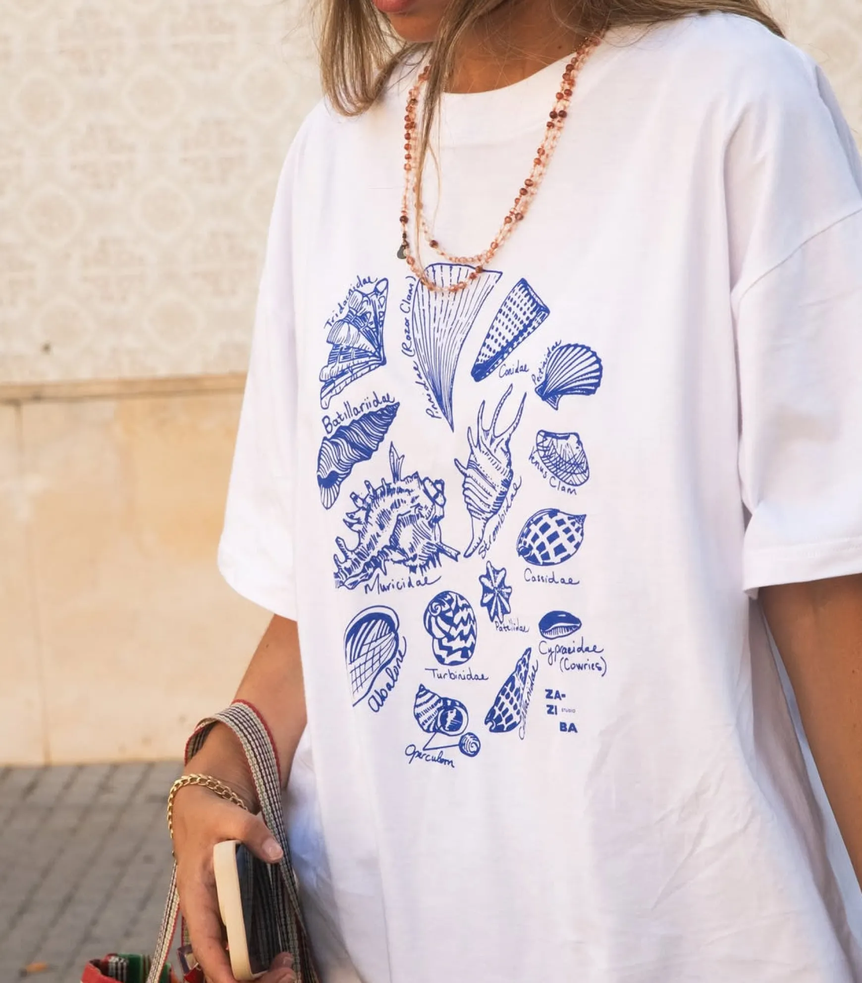 Zaziba Seashells Tee - White