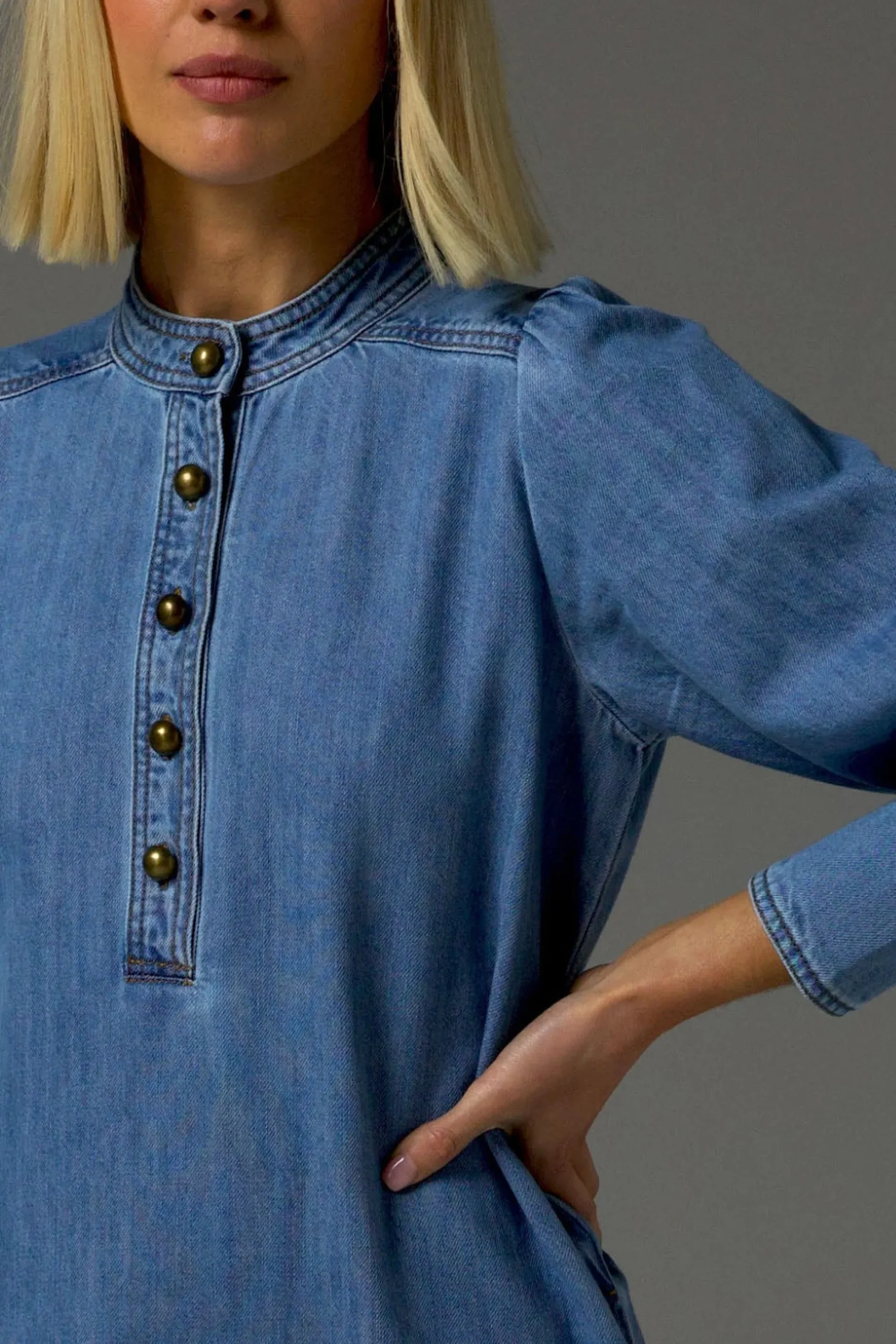 Zoe Kratzmann Elocution Dress - Light Wash Denim