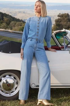 Zoe Kratzmann Hanker Top - Light Washed Denim