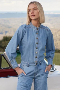 Zoe Kratzmann Hanker Top - Light Washed Denim