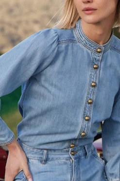 Zoe Kratzmann Hanker Top - Light Washed Denim
