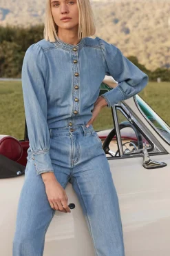 Zoe Kratzmann Hanker Top - Light Washed Denim